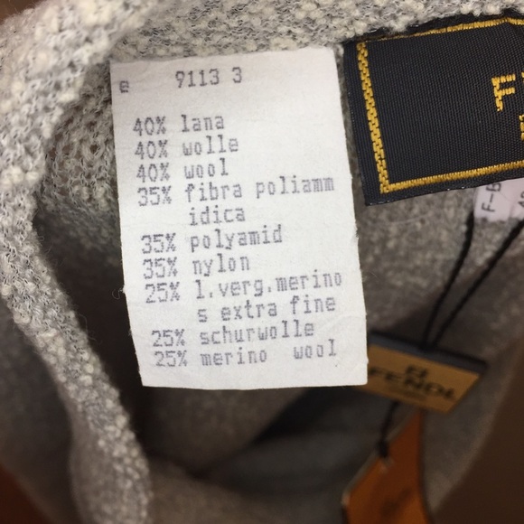 NWT Vintage Fendi Maglia Wool Blend Skirt Gray 10 - Picture 6 of 8